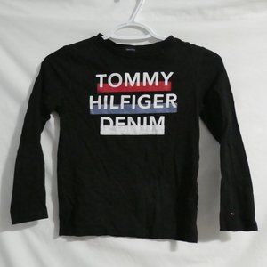 TOMMY HILFIGER, size 10 youth, black long sleeve graphic tee, GUC